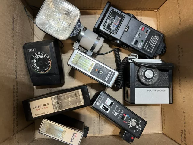 Vintage Camera Flash Lot Bundle - Metz, Sears, Honeywell, Solid State, Popular