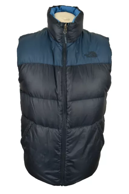 Gilet blu The North Face 700 piumino taglia M da uomo tampone cerniera intera nuptse caldo