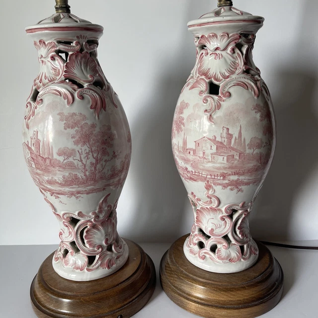 Antique Large Puppy Dog Sculpture Pair Staffordshire Statue Vintage Ceramic Old