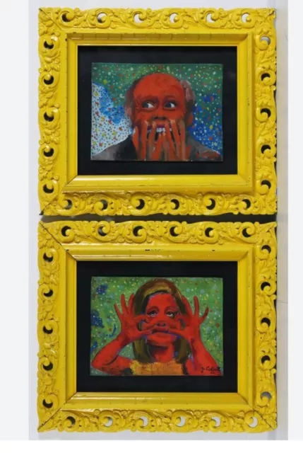 Piergiorgio Colautti 2 Quadri Olio Su Cartoncino