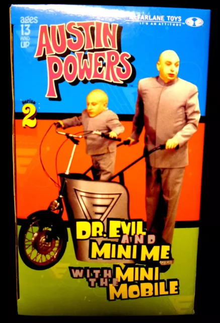Austin Powers Dr Evil and Mini Me Deluxe mini ensemble mobile jouets McFarlane neuf 2000 3