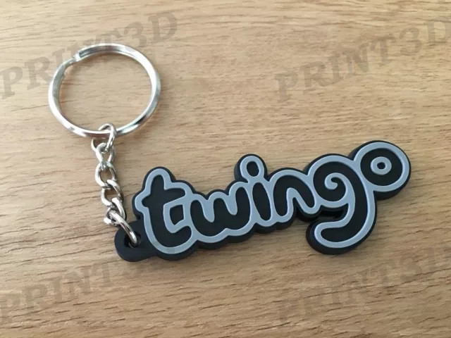 Porte clés / Keychain PVC souple Twingo monogramme logo coffre noir/black