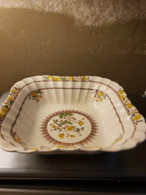 Copeland Spode buttercup 9" square serving bowl Old mark