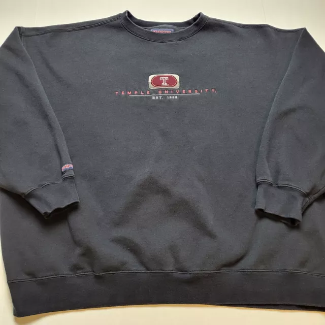 Temple University Sweatshirt Mens 2XL Jansport Crewneck Black S46