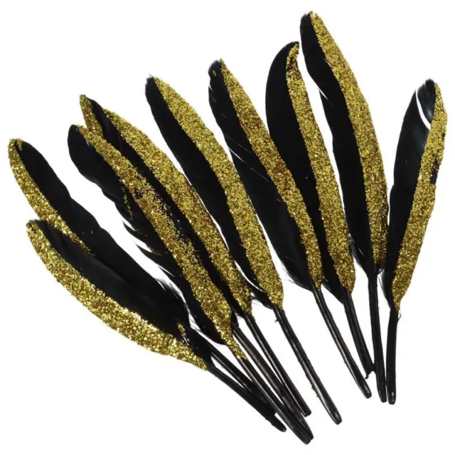 KOLIGHT 30pcs Ostrich Feather Gold 12-14 Natural Feathers Wedding,  Party,Home,Hairs Decoration