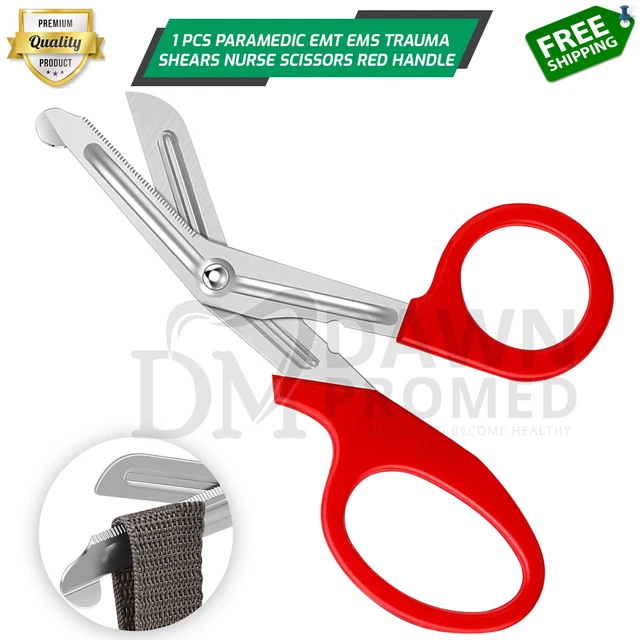 thumbnail image 2 of 3-Pack Blue Paramedic EMT Trauma Shears Scissors – 5.5 Inch Curved Serrated Blades, First Aid & Medical Use 2 of 9