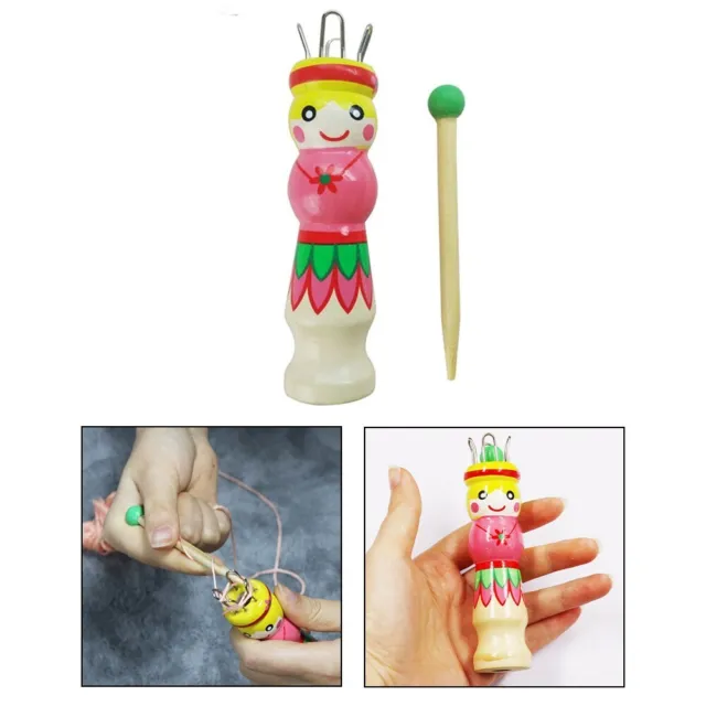 Emocionante kit artesanal de muñecas tejidas de madera para habilidades motoras finas de manos pequeñas