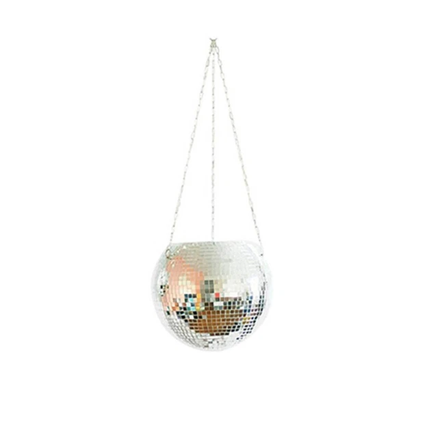 Vaso Per Piante A Palla Da Discoteca – Fioriera In Vetro Con Specchietti – Per Cactus E Succulente – 8x10cm