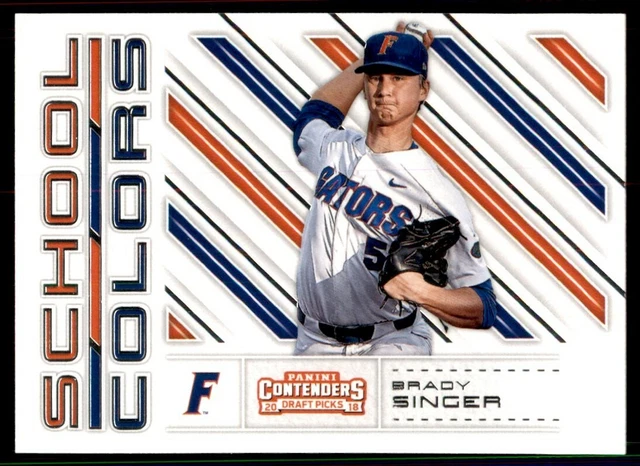 2018 Panini Contenders Draft Picks School Colors Brady Singer Florida Gators #1