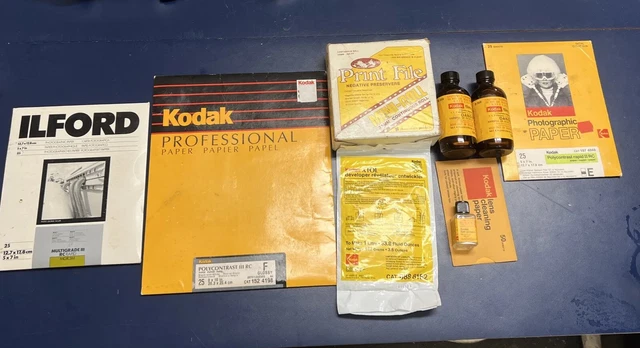 Lote de 3 productos químicos vintage de desarrollo Kodak para cuarto oscuro