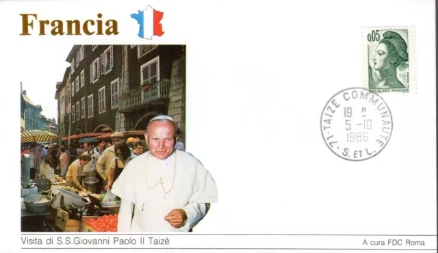 578- Fdc Vatican Visite Pape Jean Paul Ii   En  France