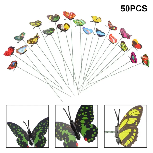 Butterfly Stakes Garden Decor Waterproof Lot Metal Outdoor Party Art Bed