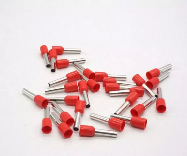 1000pcs Red E1508 1.5mm² Insulated Cord End Terminal Wire Ferrules 16 AWG