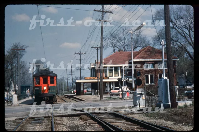 R DUPLICATE SLIDE - CNSM North Shore 184 Trolley Electric Libertyville IL Statio