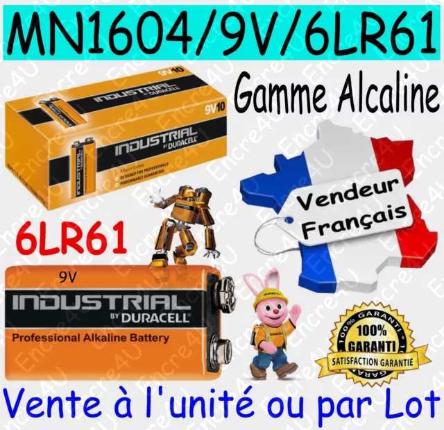 Piles DURACELL TYPE 6LR61 9V - Dispo aussi : CR2016 CR2025 CR2032 CR2430 CR2450