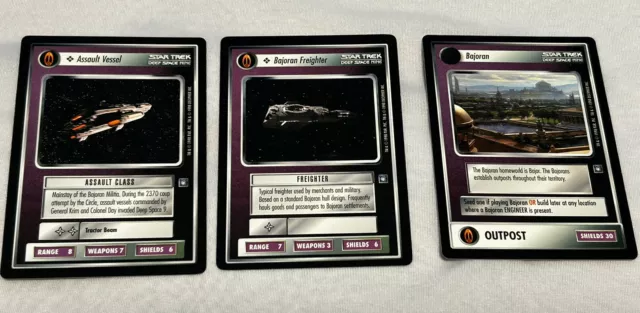 Star Trek Deep Space Nine  CCG Lot of  3 Cards