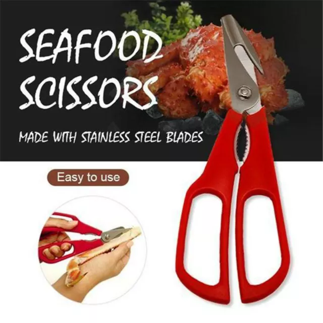 Lobster Fish Shrimp Crab Seafood Scissors Shears Snip Shells Kitchen Tool Set FI