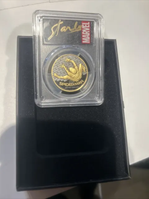 2017 Marvel Spider-Man Homecoming 1oz Gold PCGS PR69DCAM Stan Lee Autograph