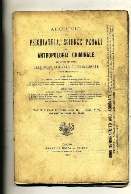 ARCHIVIO PSICHIATRIA/SCIENZE PENALI/ANTROPOLOGIA#Bimest.-Vol.XIX-Fasc.V/VI#1898