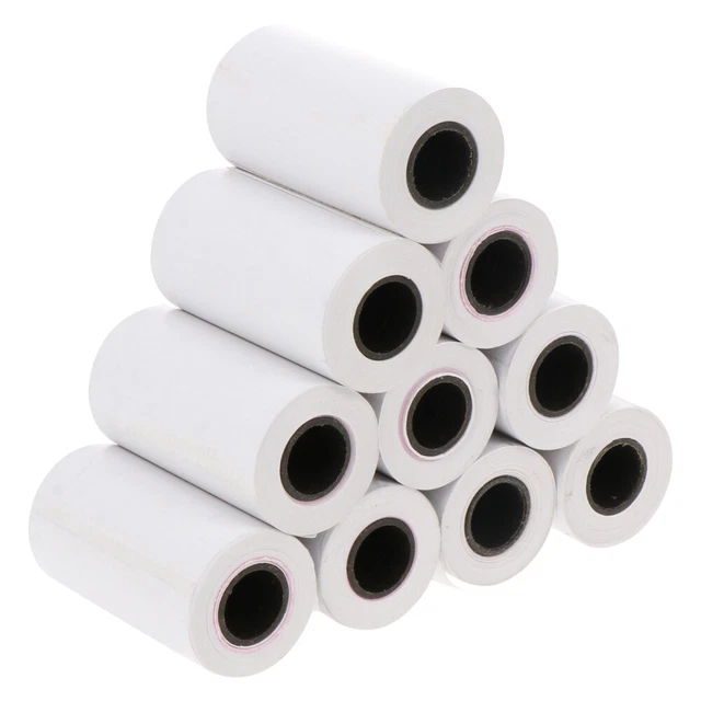 10 ROLLS REGISTER Thermal Paper Square Labels Printer Heat Sensitive £