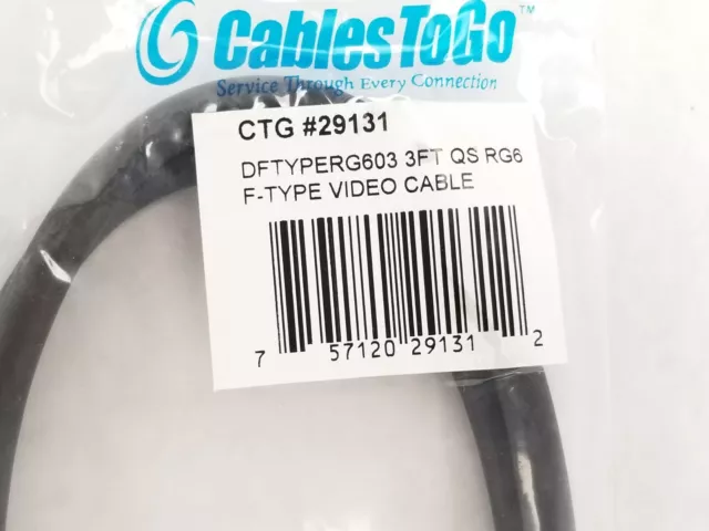 Lote de (8) CABLES PARA IR 29131 3 FT QS RG6 Cable de Video Tipo F NUEVO 3