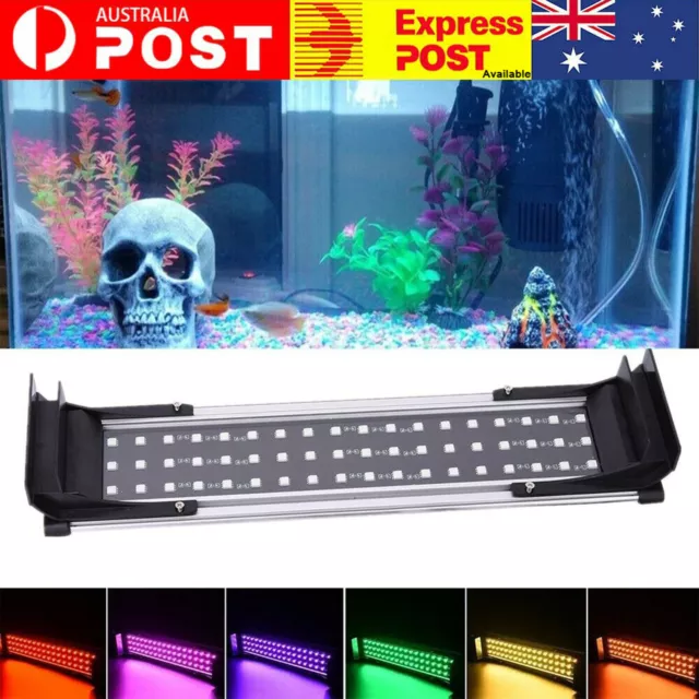 Overhead Aquarium Marine Fish Tank LED Light 16 Colors 8 Mode RGB Dimmable Lamp