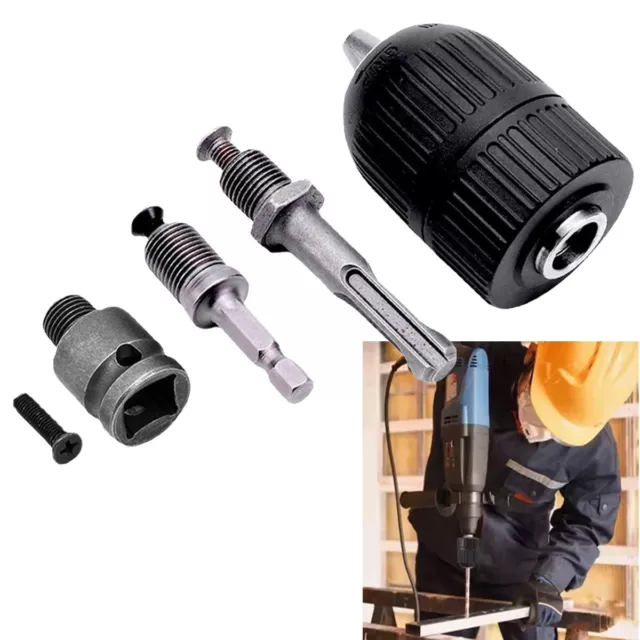 13MM Professional Heavy Duty Keyless Drill Chuck With SDS Adaptor Driller Fit