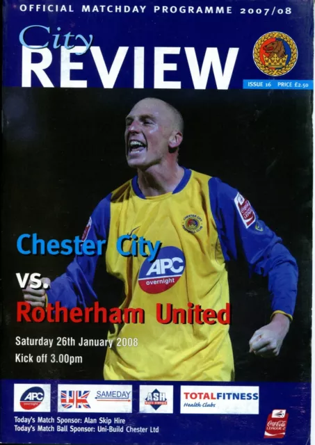 Chester City v Rotherham United 26/01/08 League 2