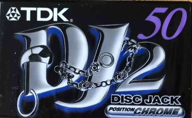 1x TDK DJ2 Chrome Position Type II Blank Cassette Tapes Complete Box Neu