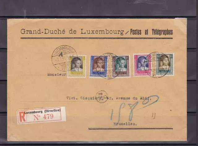 Luxemburg Mi.-Nr. 227/31 auf Einschreibe Brief