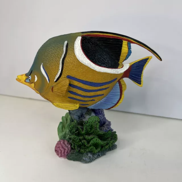 Tropical Coral Fish Figurine Statue Salt Water Among Coral For Home Or Cabin 4”