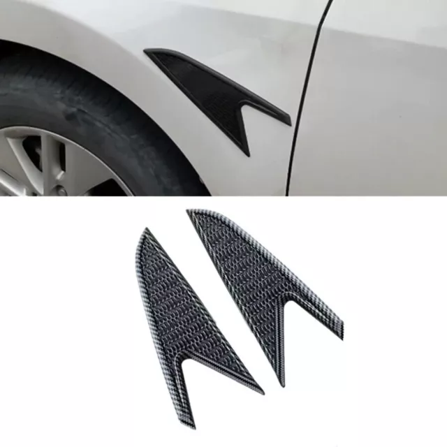 Universal Car Side Fender Sticker Trim Decorative Cover ABS Carbon Fiber Look 2x