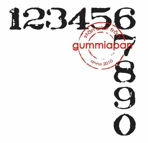 Gummiapan Gummistempel 14030106 - Zahlen 1 bis 9 Ecke Motivstempel Zahlenreihe