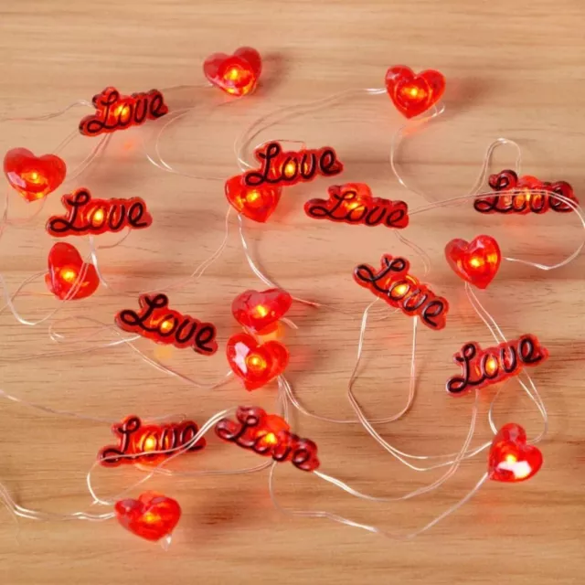 2M 20LED Love Heart String Lights Garland Fairy Lights  Home Decor