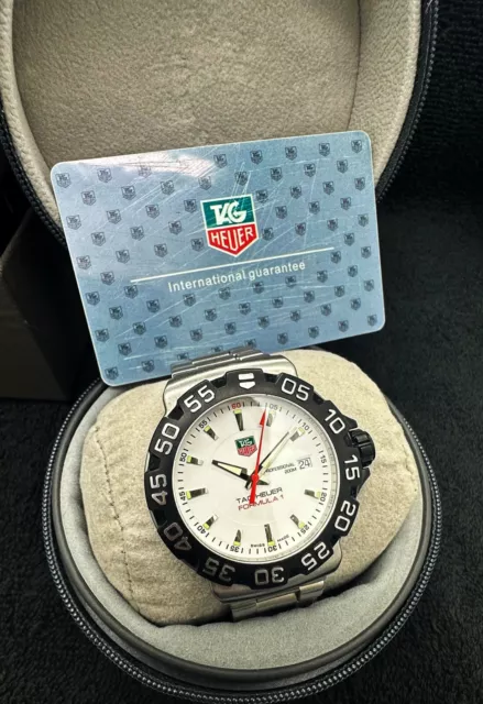 Tag Heuer Professional * Formula 1 *Ref.WAH1111 Swiss White Dial Watch-Box&Paper