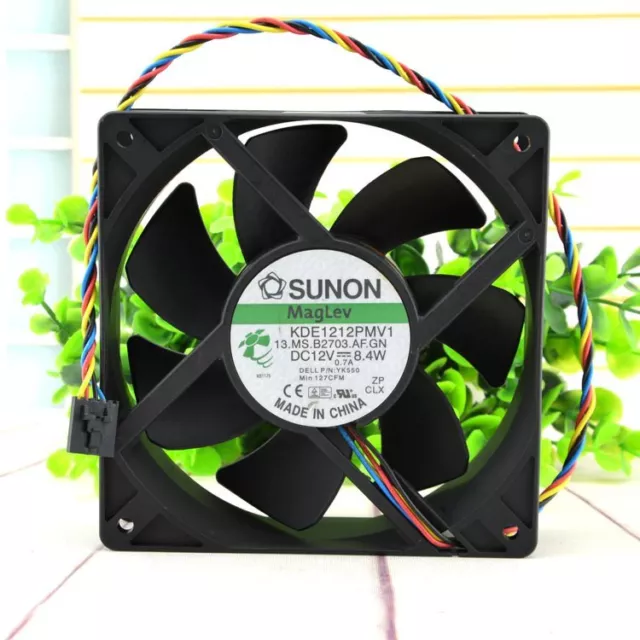 SUNON KDE1212PMV1 12038 DC12V 8.4W 4-wire PWM chassis cooling fan
