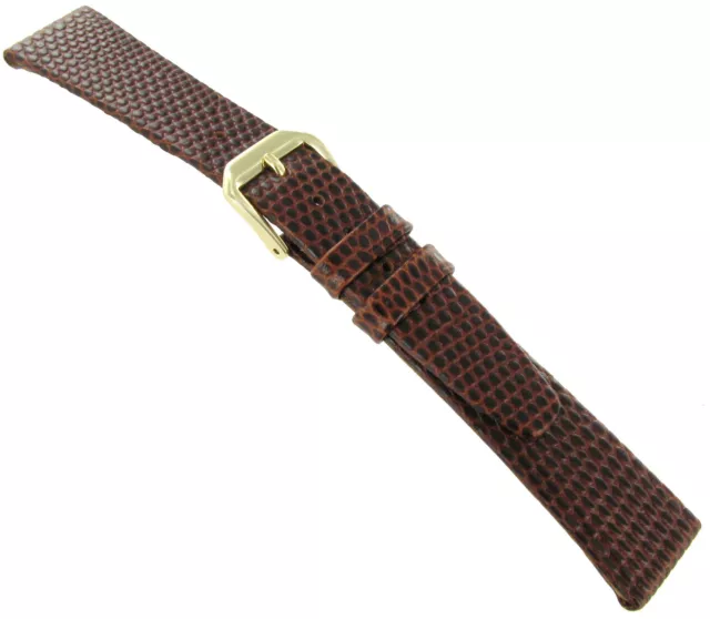 19mm Kreisler Lizard Grain Mens Brown Leather Watch Band Reg BUY 1 GET 1 FREE!