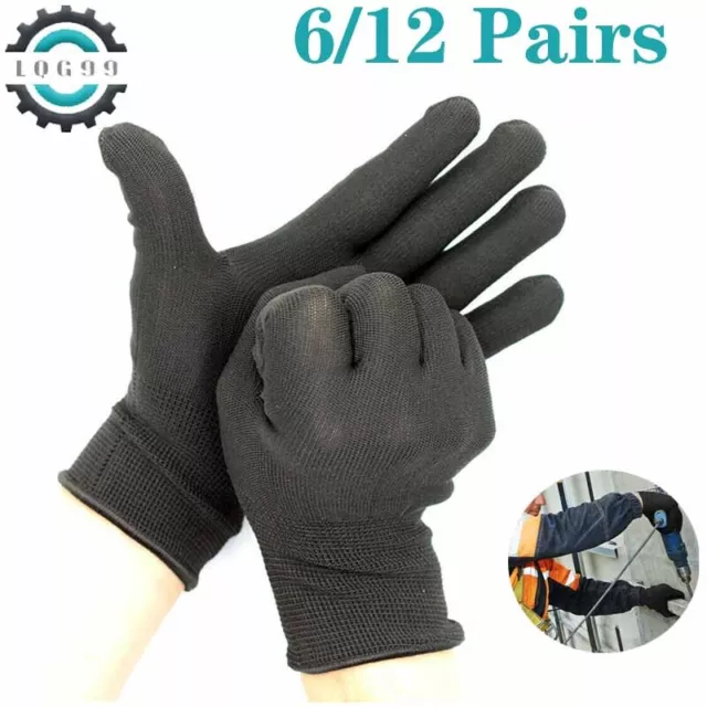 6/12Pairs Black Gloves Dermatological Overnight Moisturising Eczema Hand UK