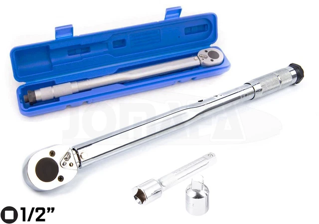 LLAVE DINAMOMETRICA 1/2" 13.6 A 203.5 Nm con alargador y reductor - 1393