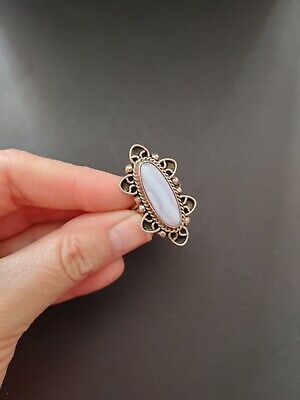 vintage ring 6.75 sterling silver 925 Taxco Mexico signed CII blue lace agate