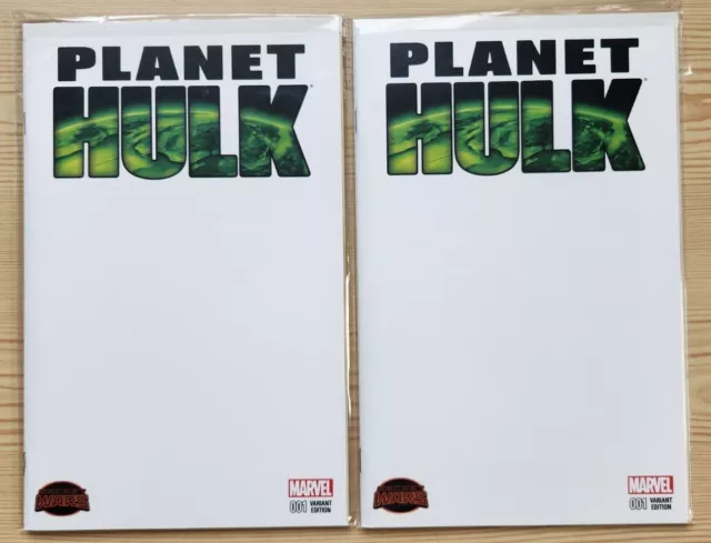 Planet Hulk #1 -Blank Sketch Variant Cover Lot of 2 Marvel Comics Secret Wars