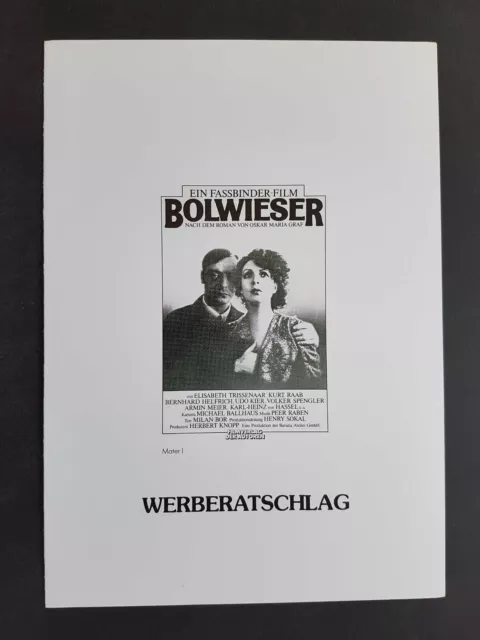 Werberatschlag : BOLWIESER - Rainer Werner Fassbinder (Filmverlag der Autoren)
