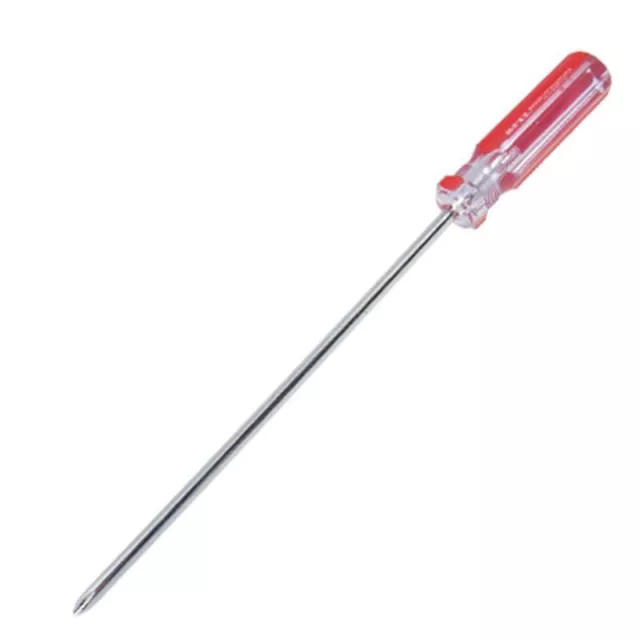 6mm Kreuz Tip lange Klinge Schraubendreher Handwerkzeug Rot+transparent L2L1