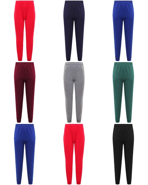 Unisex Kids Boys Girls Fleece PE Gym School Jogging Bottoms Trouser Joggers Pant