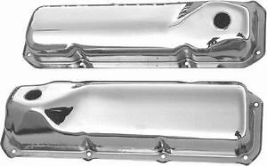 RPC Chrome Steel Valve Cover Ford 351C-351M-400 Pair R9295