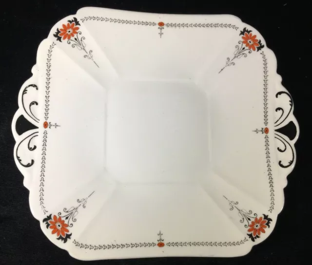 Shelley Art Deco Queen Anne 'Red Daisy' 9.5 Inch Cake Plate #11497 - Multiples
