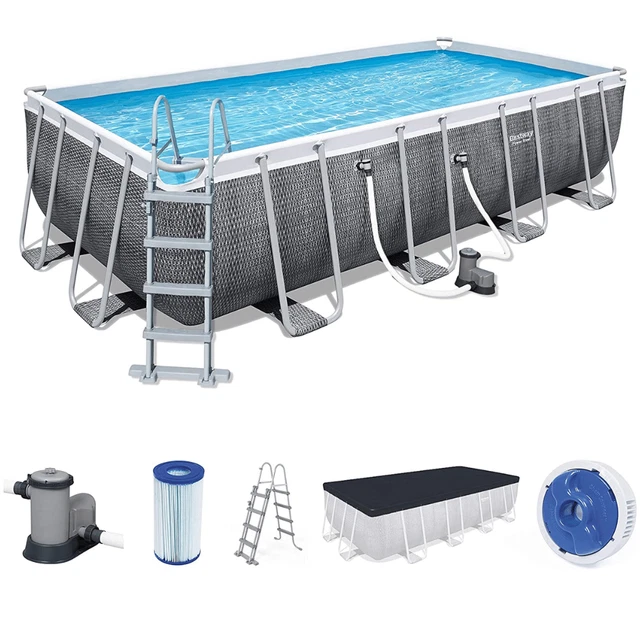 BESTWAY 18FT X 9ft x 48in Power Steel Rectangle Pool Set – BW56998 £849 ...