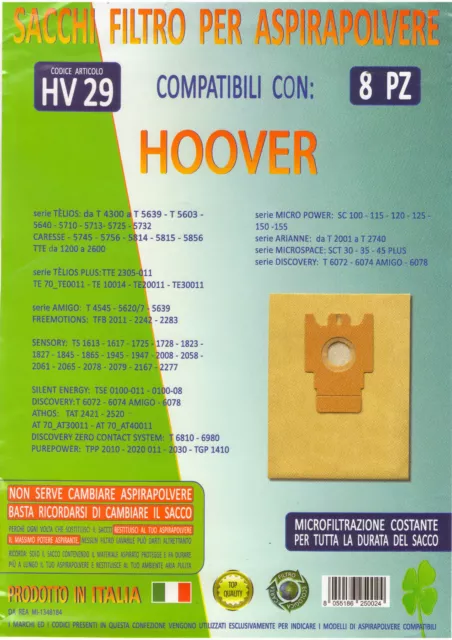 Mfhv29 - 8 Sacchi Hoover Serie Micropower Sc 100 115 120 125