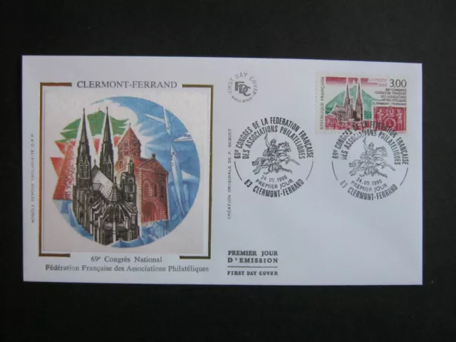 FDC ENVELOPPE1er JOUR 1996 69e CONGRES SOCIETES PHILATELIQUES CLERMONT-FERRAND