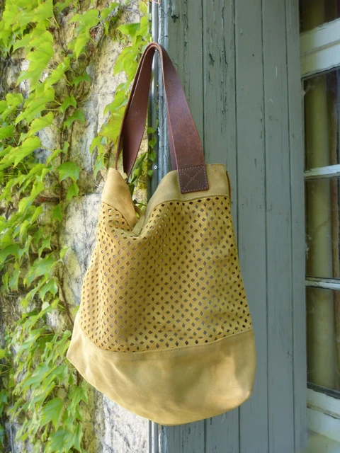 Sac Estellon En Cuir Marron à Sequins Brillants - Sac à Main Porté Épaule Pour Femme - Neuf Avec Étiquettes